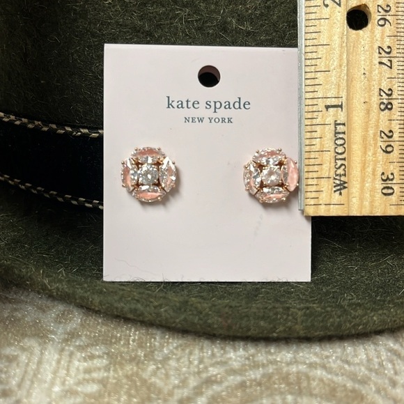 Brand New Kate Spade Flying Colors Blush Post Earrings Marquise Cluster Studs - Picture 9 of 15